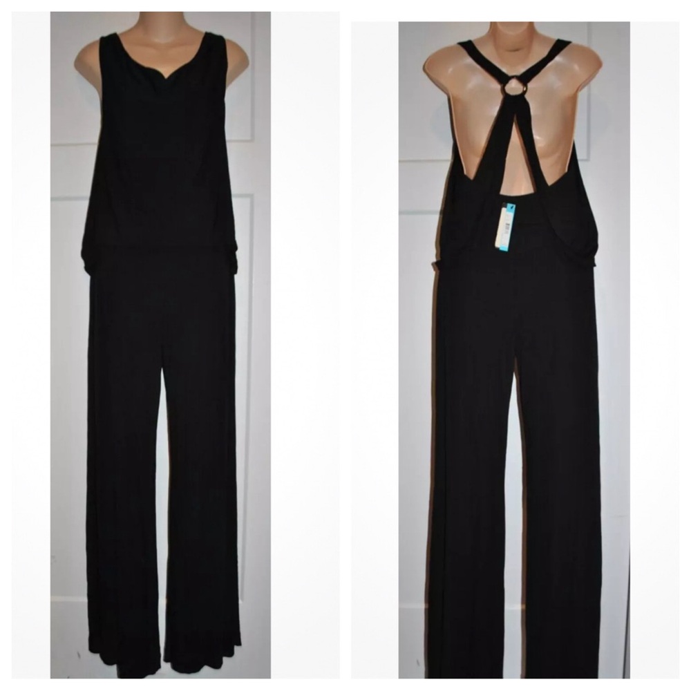 ALICE + OLIVIA Slouchy Bodice Black Cutout Back Jersey Jumpsuit size XS NWT $396